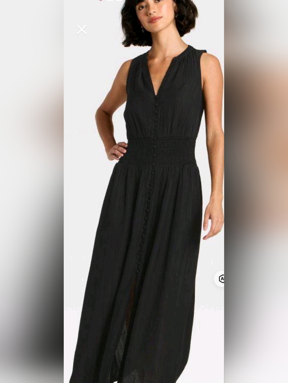 NWT Women's Button-Front Maxi A-Line Dress - Universal Thread